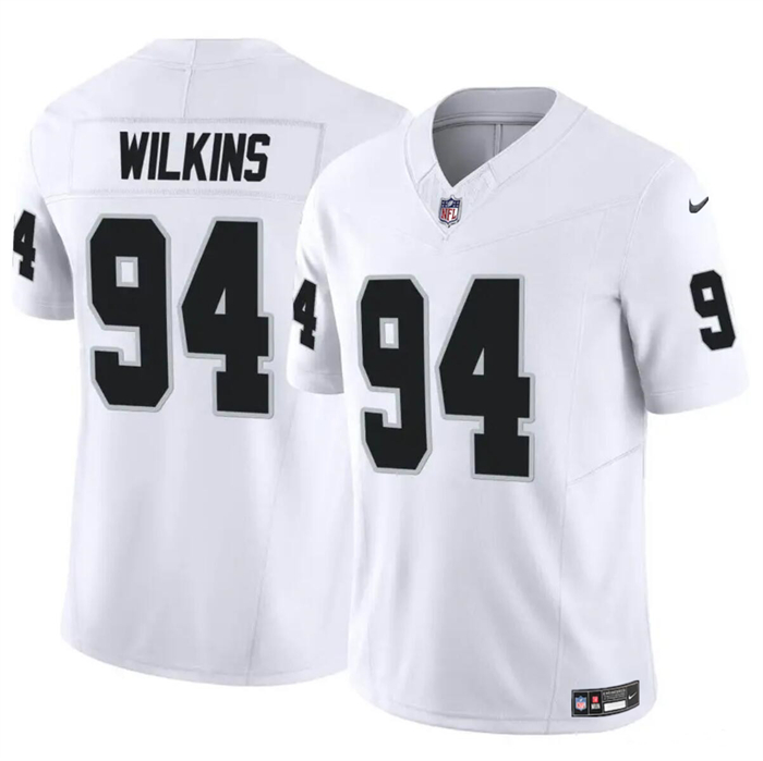 Men's Las Vegas Raiders #94 Christian Wilkins White 2024 F.U.S.E Vapor Football Stitched Jersey